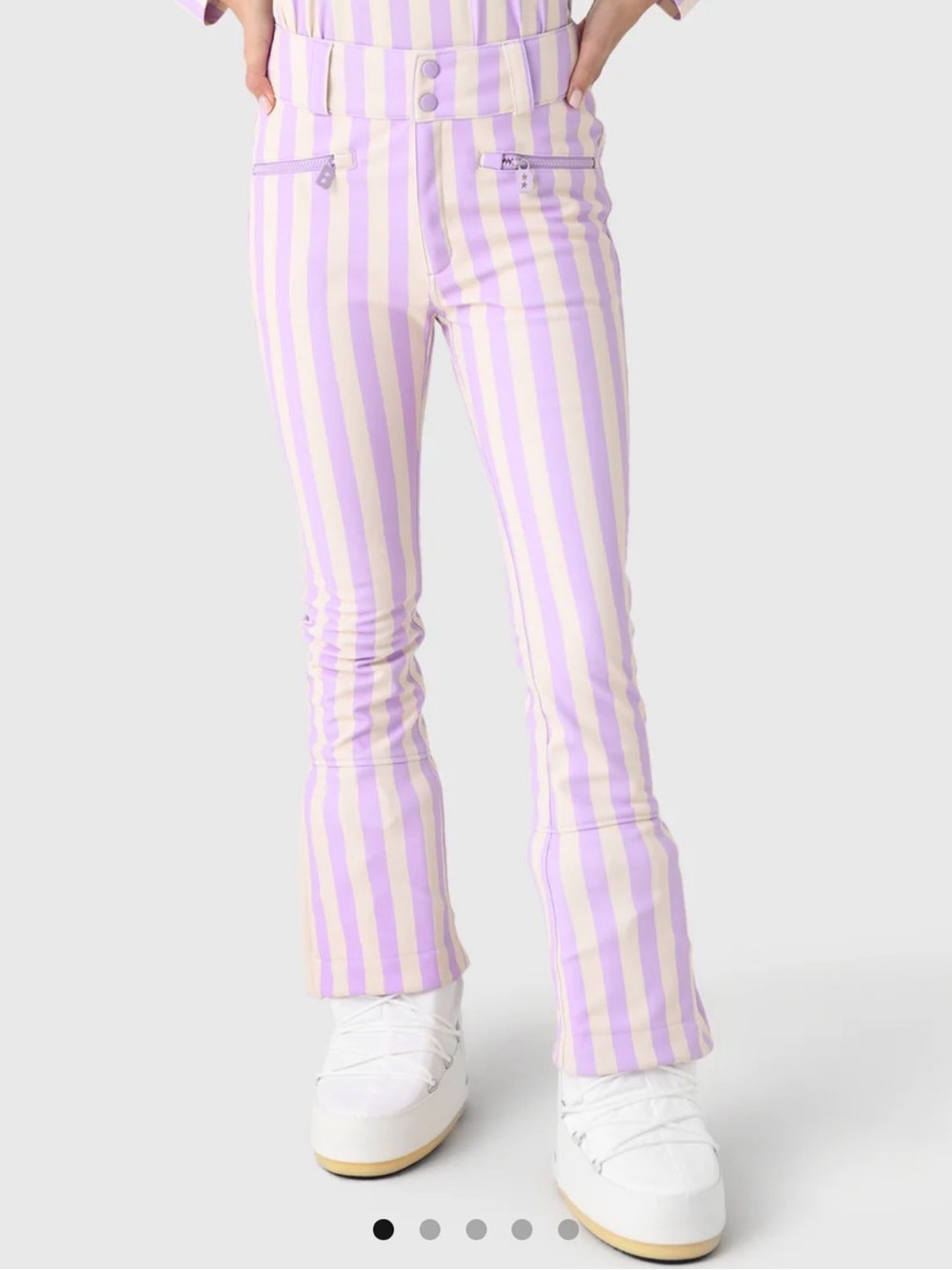 Striped Lavender & Cream Women's Flare Jeans